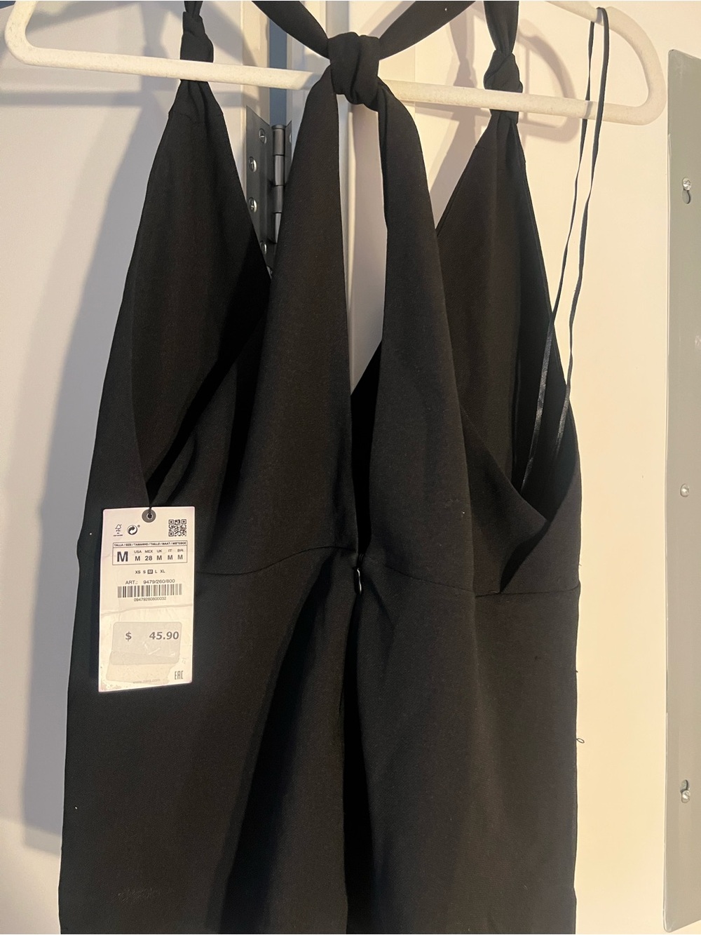 Zara Black Halter Tie-Neck Top - Size M